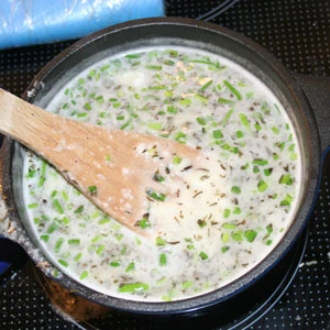 Met verse Bieslook en gedroogde Tijm