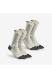 Hoge wandelsokken hike 500 beige 2 paar