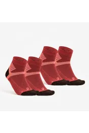 Halfhoge wandelsokken hike 500 rood 2 paar