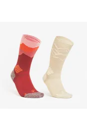 Hoge wandelsokken hike 500 rood 2 paar limited edition